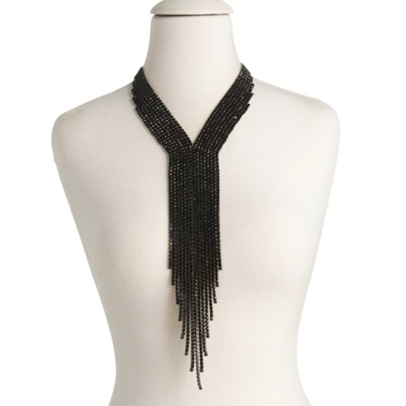 NWT NATASHA Crystal Rhinestone Waterfall Necklace Emerald Green - Picture 6 of 7